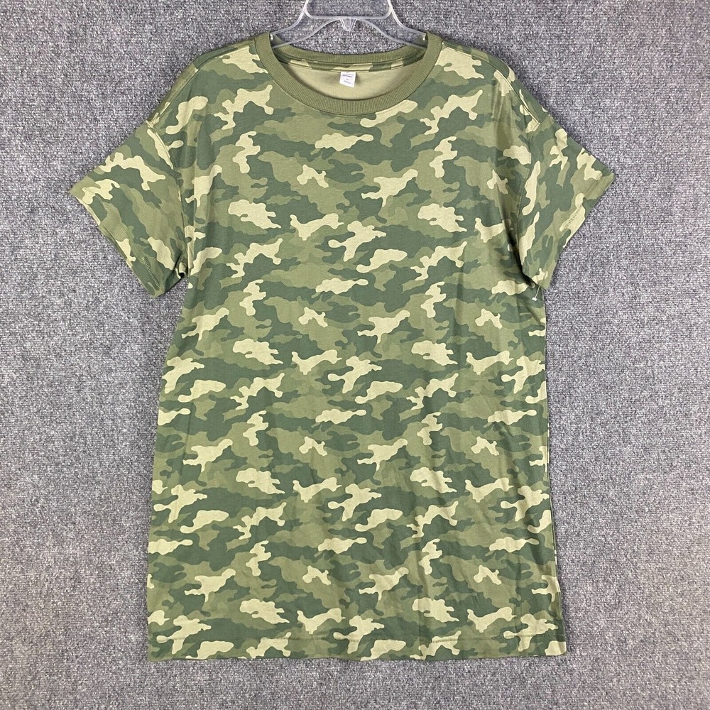 Old Navy Blouse Women's XL Blouson Camouflage Short Sleeve‎ 100% Cotton